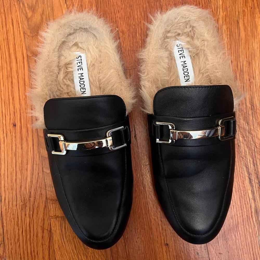 KHLOE BLACK LEATHER Steve Madden loafers